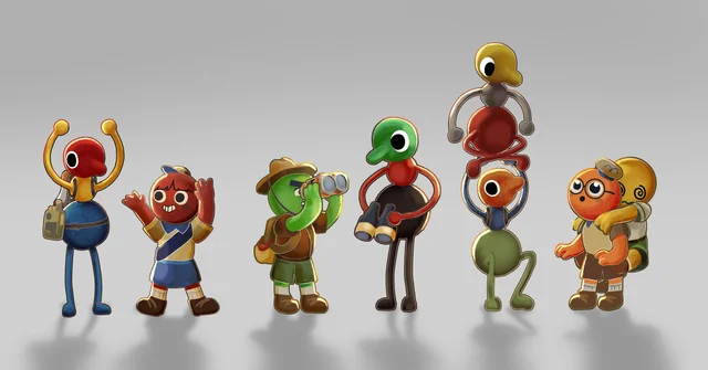 A lineup of colorful Big Walk characters